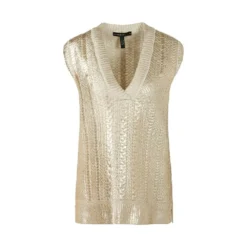 Marc Cain Gul Ermeløs Strikkegenser - Elegant og Tidløs Dameoverdel
