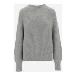 Allude Rundhalset Strikkegenser i Grå - Elegant og Komfortabel Dameoverdel