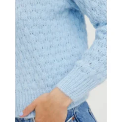 Lyseblå Vero Moda Vmwinnie Struktur Ls O-Neck Bluse Genser - Elegant og Komfortabel -Dame-strikkegensere Salg unnamed file 1798