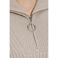 Ami Paris Ullgenser med Krage - Beige | Elegant og Komfortabel Dameoverdel -Dame-strikkegensere Salg unnamed file 1817