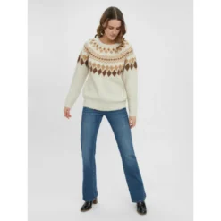 VERO MODA Vmfilippa Langermet O-Neck Nordic Bluse Beige - Elegant strikket genser for kvinner -Dame-strikkegensere Salg unnamed file 1850