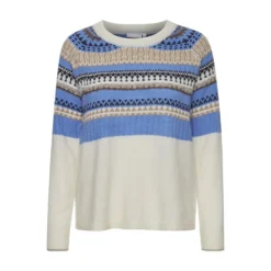 Fransa Hvit Strikkegenser - Elegant og Komfortabel Dameoverdel