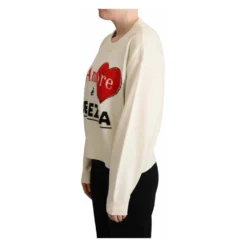 Dolce & Gabbana Hvit Rundhalset Genser - Elegant Strikkeplagg for Damer -Dame-strikkegensere Salg unnamed file 1854