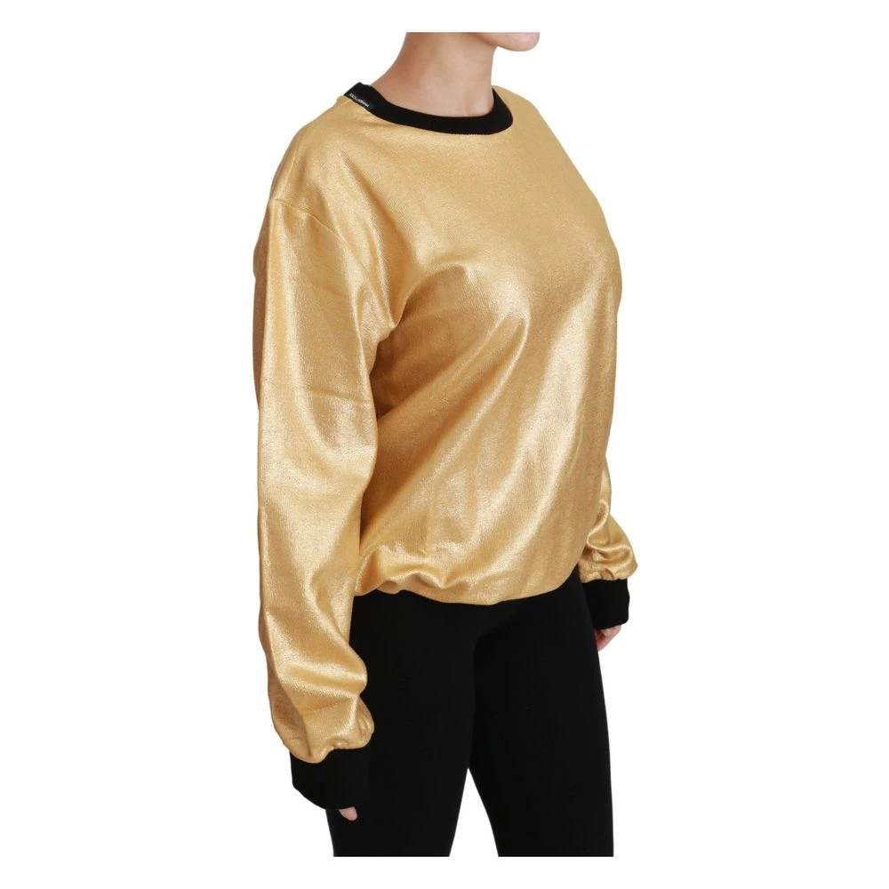 Dolce & Gabbana Crewneck Sweater Gul - Premium Strikkegenser for Damer 3 Dolce & Gabbana Crewneck Sweater Gul - Premium Strikkegenser for Damer - Bilde 3