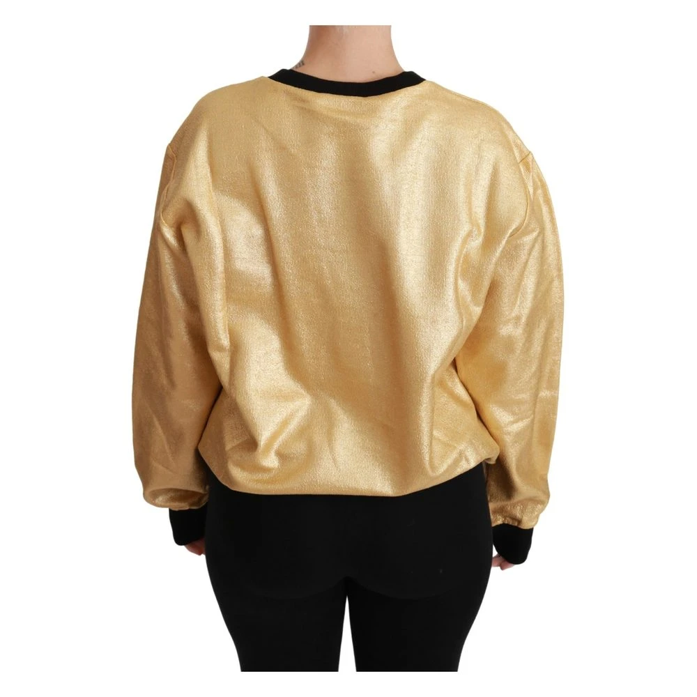 Dolce & Gabbana Crewneck Sweater Gul - Premium Strikkegenser for Damer 4 Dolce & Gabbana Crewneck Sweater Gul - Premium Strikkegenser for Damer - Bilde 4