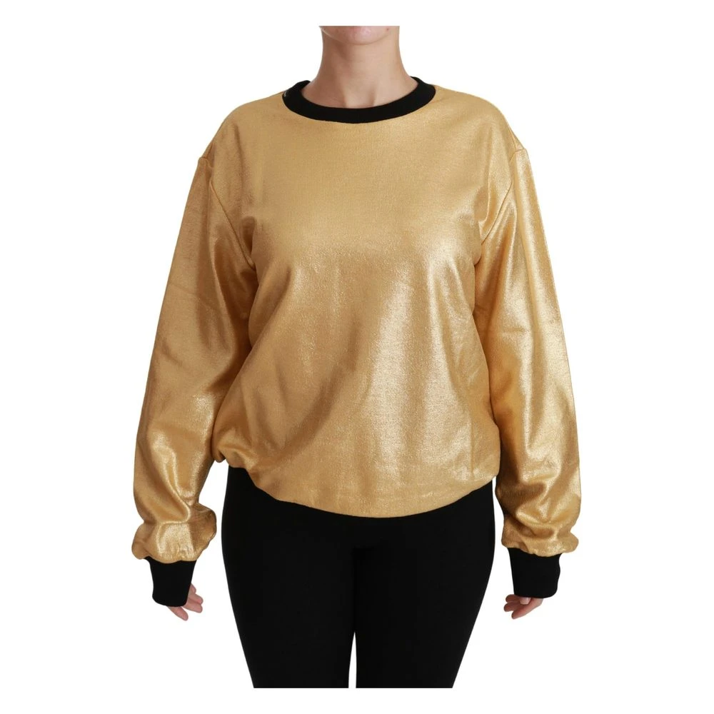 Dolce & Gabbana Crewneck Sweater Gul - Premium Strikkegenser for Damer 5 Dolce & Gabbana Crewneck Sweater Gul - Premium Strikkegenser for Damer - Bilde 5