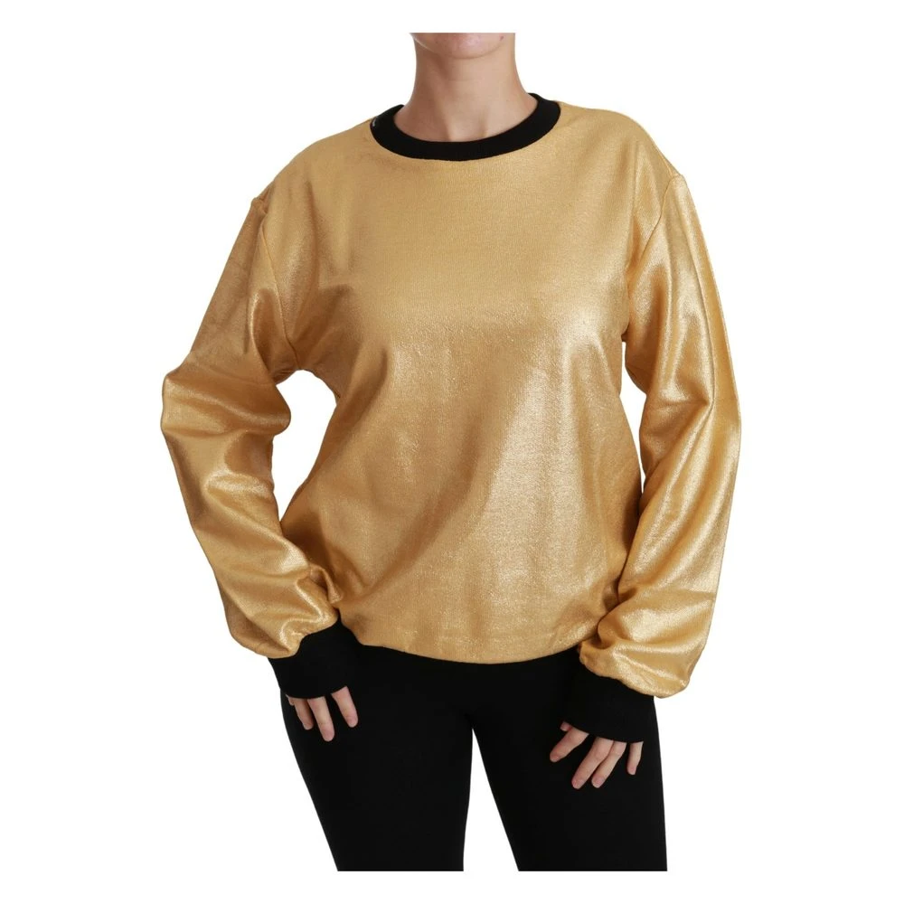 Dolce & Gabbana Crewneck Sweater Gul - Premium Strikkegenser for Damer 6 Dolce & Gabbana Crewneck Sweater Gul - Premium Strikkegenser for Damer - Bilde 6