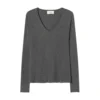 American Vintage Jacksonville V-neck Genser Grå - Elegant og behagelig damegenser