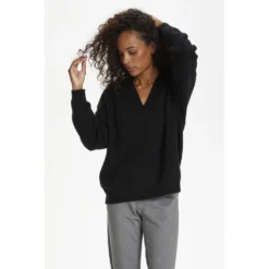 Karen By Simonsen Nora Genser Black - Elegant strikket genser for damer -Dame-strikkegensere Salg unnamed file 1911