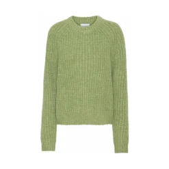2NDDAY Lovina Sweater Green - Strikkejakke for Damer