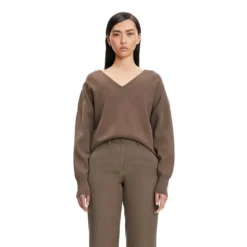 Samsøe Samsøe Pullover Brun - Strikkejakke for Dame