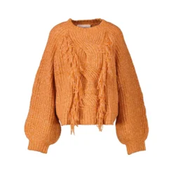 Silvian Heach Rundhalset strikkejakke i appelsinfarge - Elegant og behagelig damegenser