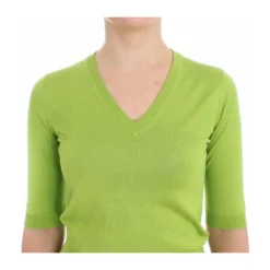 Dolce & Gabbana Ull V-hals Genser Grønn - Elegant strikkeplagg for kvinner -Dame-strikkegensere Salg unnamed file 197