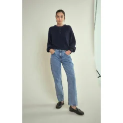 Navy American Vintage East Button Jumper - Blå strikkejakke for damer -Dame-strikkegensere Salg unnamed file 2010