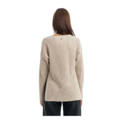 Manila Grace V-hals Strikkegenser i Beige - Elegant og behagelig damegenser -Dame-strikkegensere Salg unnamed file 2026