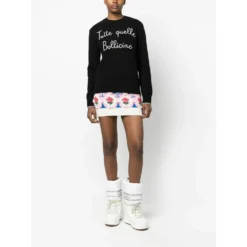 MC2 Saint Barth Rundhalset Strikkegenser i Svart - Elegant og Komfortabel