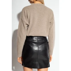 Ami Paris Logo Beige Genser - Elegant og Komfortabel Strikkegenser for Kvinner -Dame-strikkegensere Salg unnamed file 2064