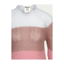 Semicouture Stripe Pink Sweater - Elegant Women's Knitwear