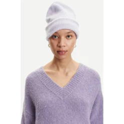 Samsøe Samsøe Lyselilla Mila V-Neck Genser 14464 - Lilla Strikkegenser for Damer