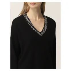 Liu Jo MAGLIA CHIUSA Black - Elegant strikkejakke for damer