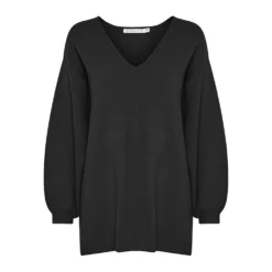 Gestuz Talligz V-Neck Sweater 10905936 Black - Elegant Strikkegenser for Damer
