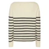 Pieszak Laura Striped Boatneck Beige - Elegant strikkejakke for kvinner
