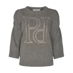 Pieszak Paula Puff Knit Grå - Elegant strikkejakke for damer
