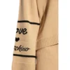 Love Moschino V-hals Beige Genser - Elegant og Tidløs Strikkegenser