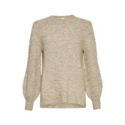 Moss Copenhagen Imaya Pepper - 15865 Beige | Dame Overdel Strikkejakke