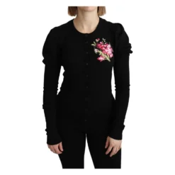 Dolce & Gabbana Floral Long Sleeve Sweater Black - Elegant Dame Strikkegenser -Dame-strikkegensere Salg unnamed file 2187