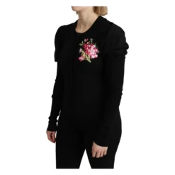 Dolce & Gabbana Floral Long Sleeve Sweater Black - Elegant Dame Strikkegenser -Dame-strikkegensere Salg unnamed file 2189