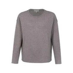 Close To My Heart Lennon Linen Sweater Gray - Elegant Strikkejakke for Damer