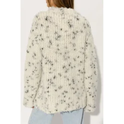 Dries Van Noten Beige Standing Collar Sweater for Women | Premium Knitwear -Dame-strikkegensere Salg unnamed file 2205