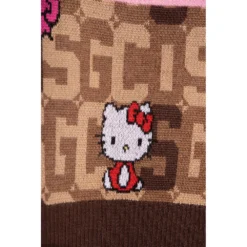 GCDS X Hello Kitty Brown Strikkejakke - Elegant og Lekker Dameoverdel