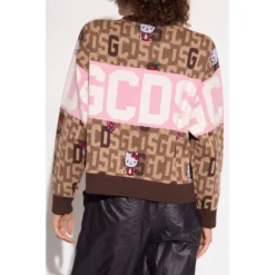 GCDS X Hello Kitty Brown Strikkejakke - Elegant og Lekker Dameoverdel -Dame-strikkegensere Salg unnamed file 2217