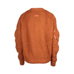 Tricot Sommer Pointelle Genser Brun - Elegant og behagelig strikkejakke for damer -Dame-strikkegensere Salg unnamed file 2252