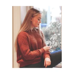 Tricot Sommer Pointelle Genser Brun - Elegant og behagelig strikkejakke for damer -Dame-strikkegensere Salg unnamed file 2253