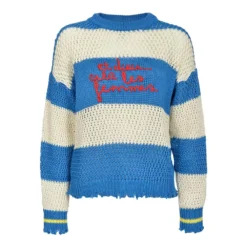 PINKO Graciosa 2 Network Point Jersey med broderi i blå - Elegant strikkejakke for damer