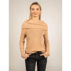 Patrizia Pepe Rundhalset Strikkgenser i Beige - Elegant og Tidløs Dameoverdel -Dame-strikkegensere Salg unnamed file 2334