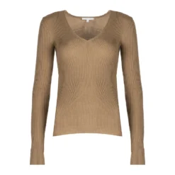 Patrizia Pepe Rundhalset Strikkgenser i Beige - Elegant og Tidløs Dameoverdel -Dame-strikkegensere Salg unnamed file 2360