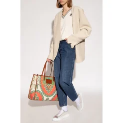 Etro Sweater With Logo Beige - Elegant Dame Overdeler i Strikk