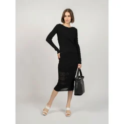 Patrizia Pepe Svart Strikkegenser - Elegant og Tidløs Dameoverdel -Dame-strikkegensere Salg unnamed file 2395