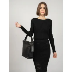 Patrizia Pepe Svart Strikkegenser - Elegant og Tidløs Dameoverdel -Dame-strikkegensere Salg unnamed file 2397