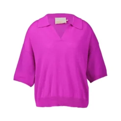 Absolut Cashmere Dame Overdeler - Lilla Strikkejakke