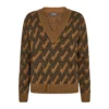 MOS MOSH KNITWEAR Brown - Elegant Strikkejakke for Damer