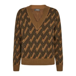 MOS MOSH KNITWEAR Brown - Elegant Strikkejakke for Damer
