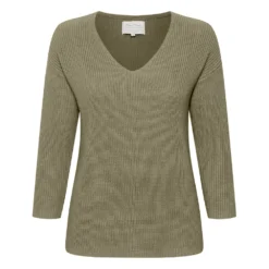 Part Two Petronas Pullover Green - Dame Overdeler Strikkejakke