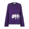 Off White LOGO INTARSIA TOP Purple - Dame Overdeler Strikkejakker & Gensere
