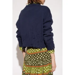 Marni Logo Blå Genser - Elegant Strikkegenser for Damer