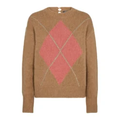 MOS MOSH Imma Knit Brown - Strikkejakke for damer